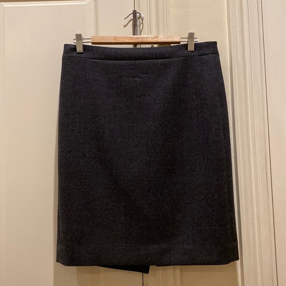 J Crew No. 2 Pencil Skirt in Dark Grey Wool